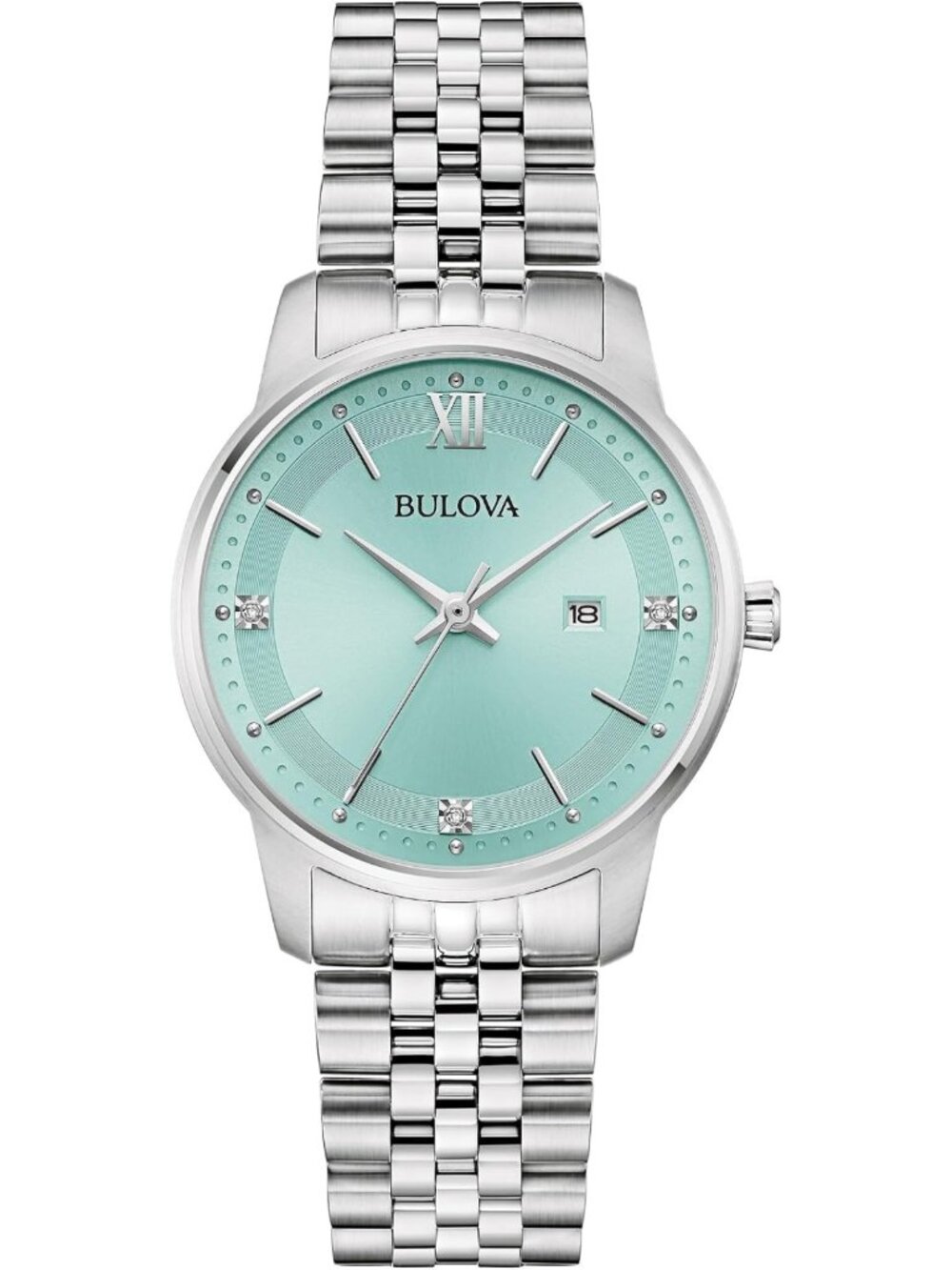 Elegant Two-Tone Gold Stainless Steel Diamond Watch with Calendar Date, Women's